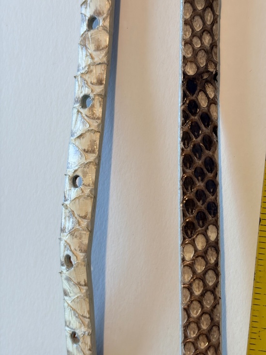Leighelena Genuine Snakeskin Leather Belt Gray Python Print Wide Statement Belt main image 8